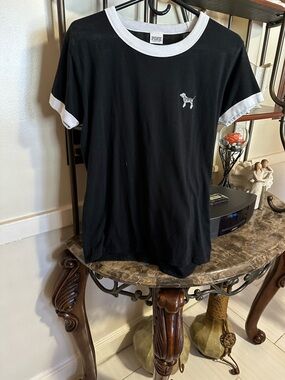Black Victoria’s Secret bling out Tee with White Trim